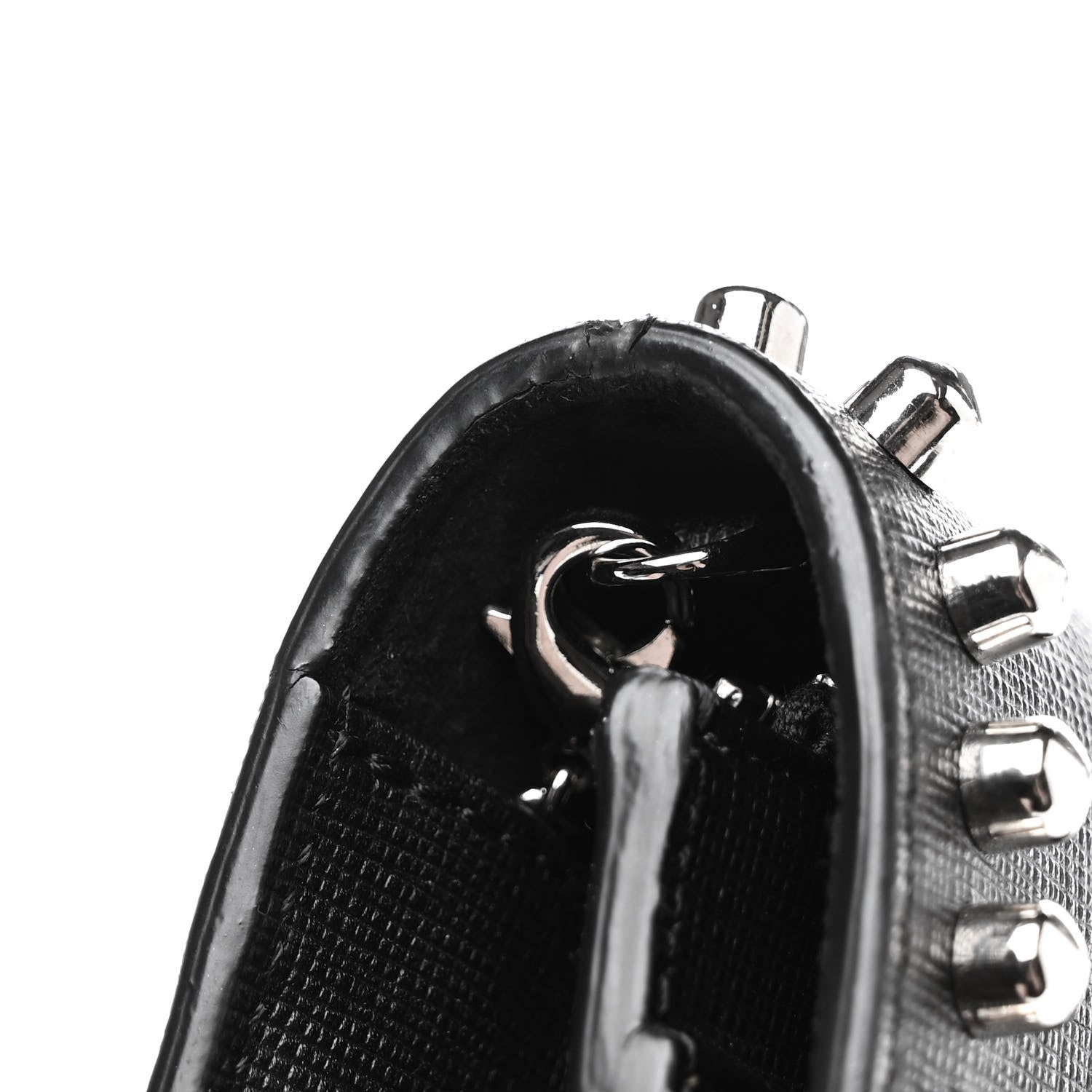 Fendi Vitello Elite Mink Fur Studded Karlito Tube Wallet on Chain Black 5 of 14