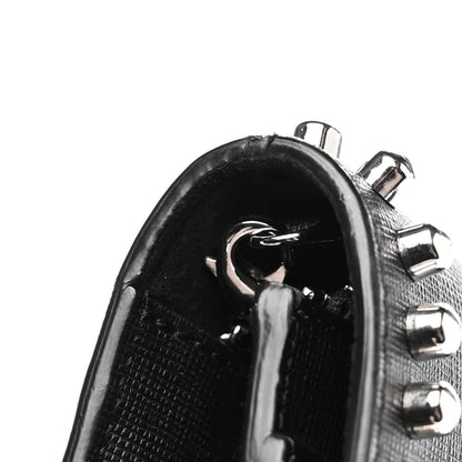 Fendi Vitello Elite Mink Fur Studded Karlito Tube Wallet on Chain Black 5 of 14