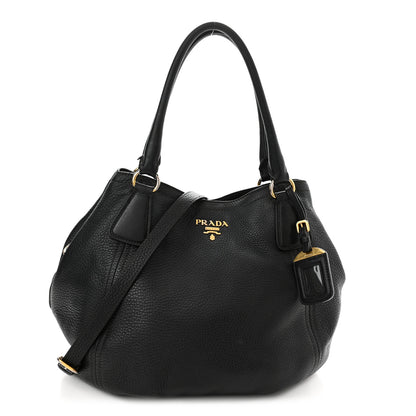 Prada Vitello Daino Tote Black 1 of 17