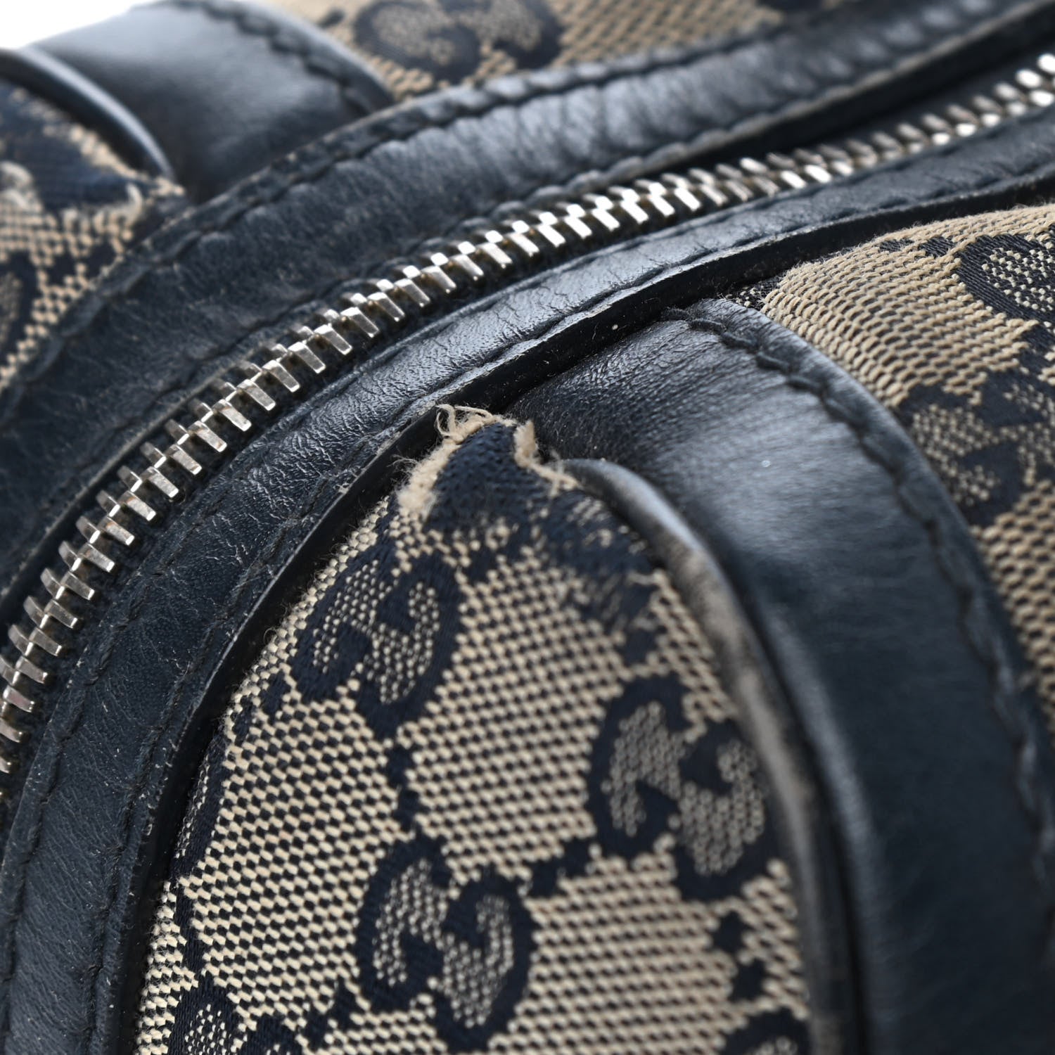Gucci Monogram Vintage Web Small Boston Navy 15 of 17