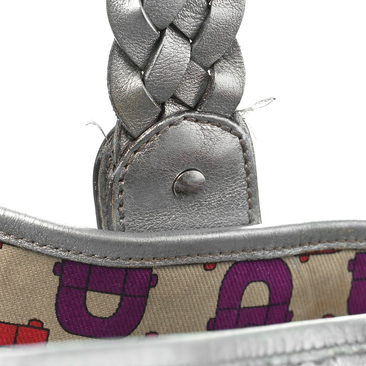 Metallic Guccissima Medium Pelham Shoulder Bag Silver