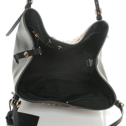 Burberry Nylon Calfskin Camouflage Check Small Canterbury Tote Black 5 of 6
