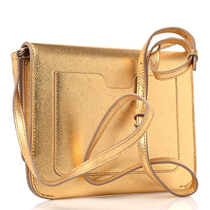 Burberry Metallic Calfskin Monogram TB Flat Crossbody Bag Gold 2 of 10