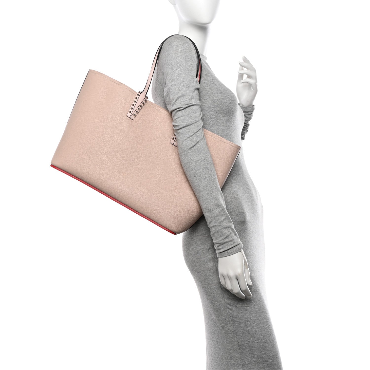 Christian Louboutin Calfskin Spikes East West Cabata Tote Ballerina 2 of 11