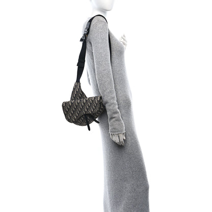 Christian Dior Oblique Mens Saddle Bag Blue 2 of 13