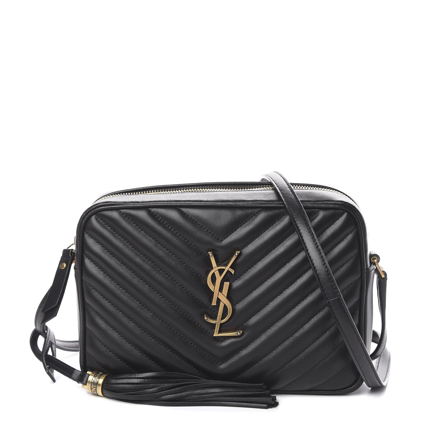 Saint Laurent Calfskin Matelasse Monogram Lou Camera Bag Black 1 of 8