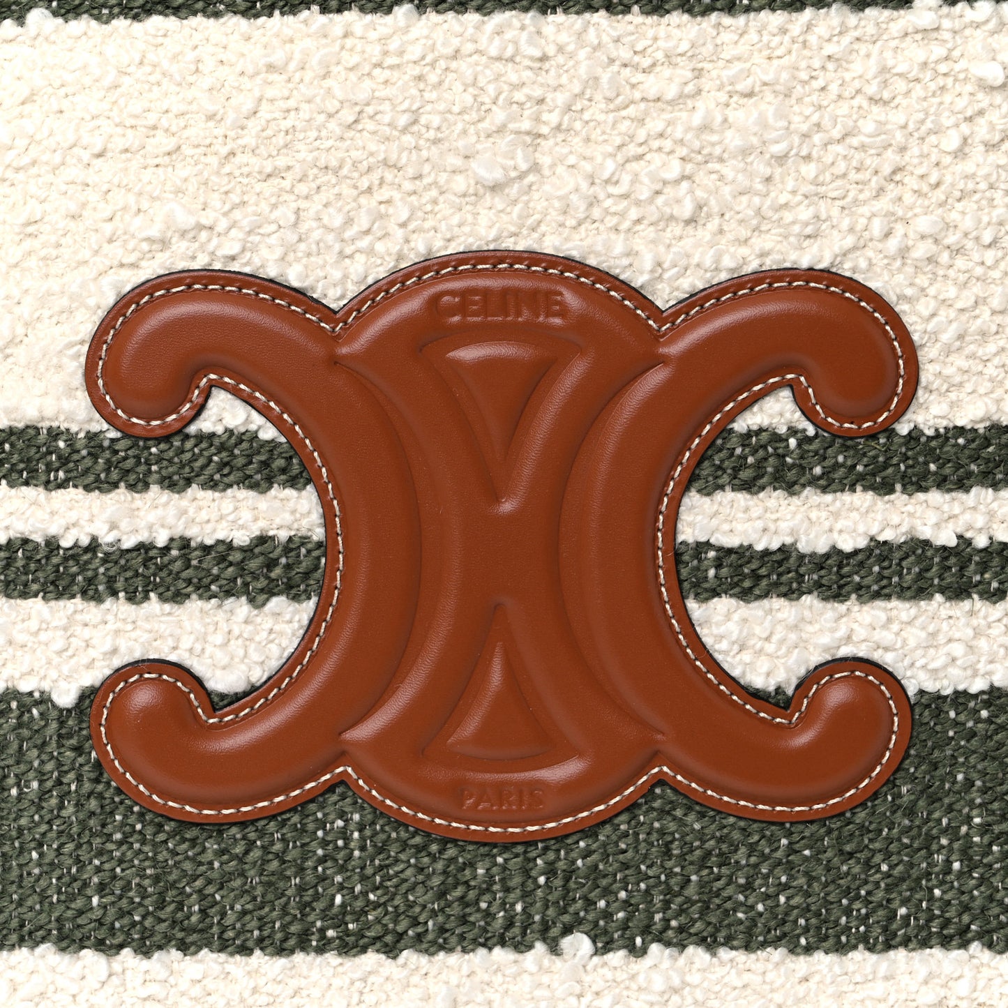 Stripe Triomphe Large Cabas Thais Khaki Tan