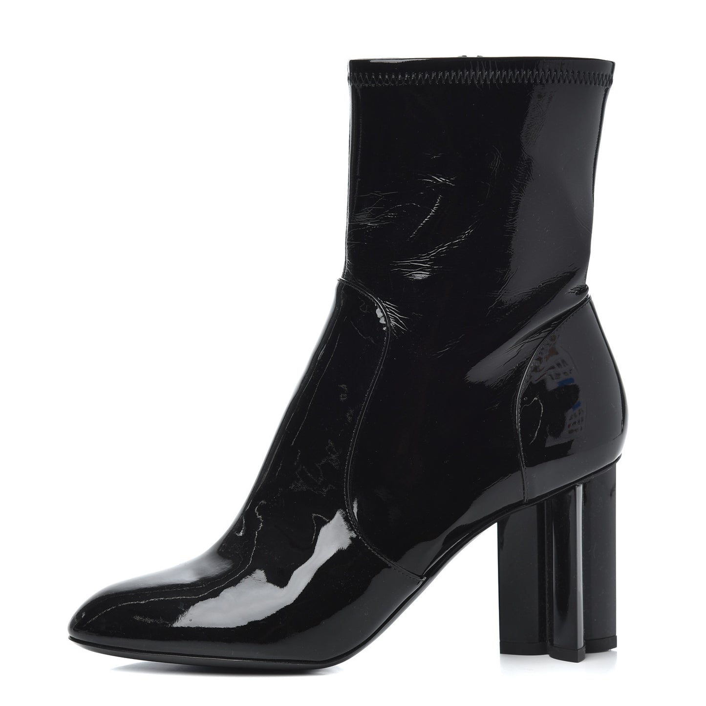 Patent Silhouette Ankle Boots 39 Black