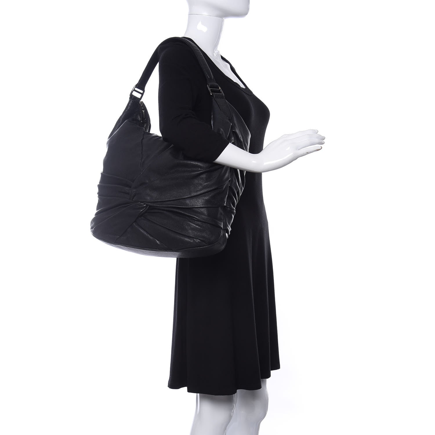 Burberry Lambskin Maggie Soft Knot Hobo Black 2 of 12