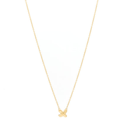 Tiffany 18k Yellow Gold Cross Stitch Pendant Necklace 1 of 6