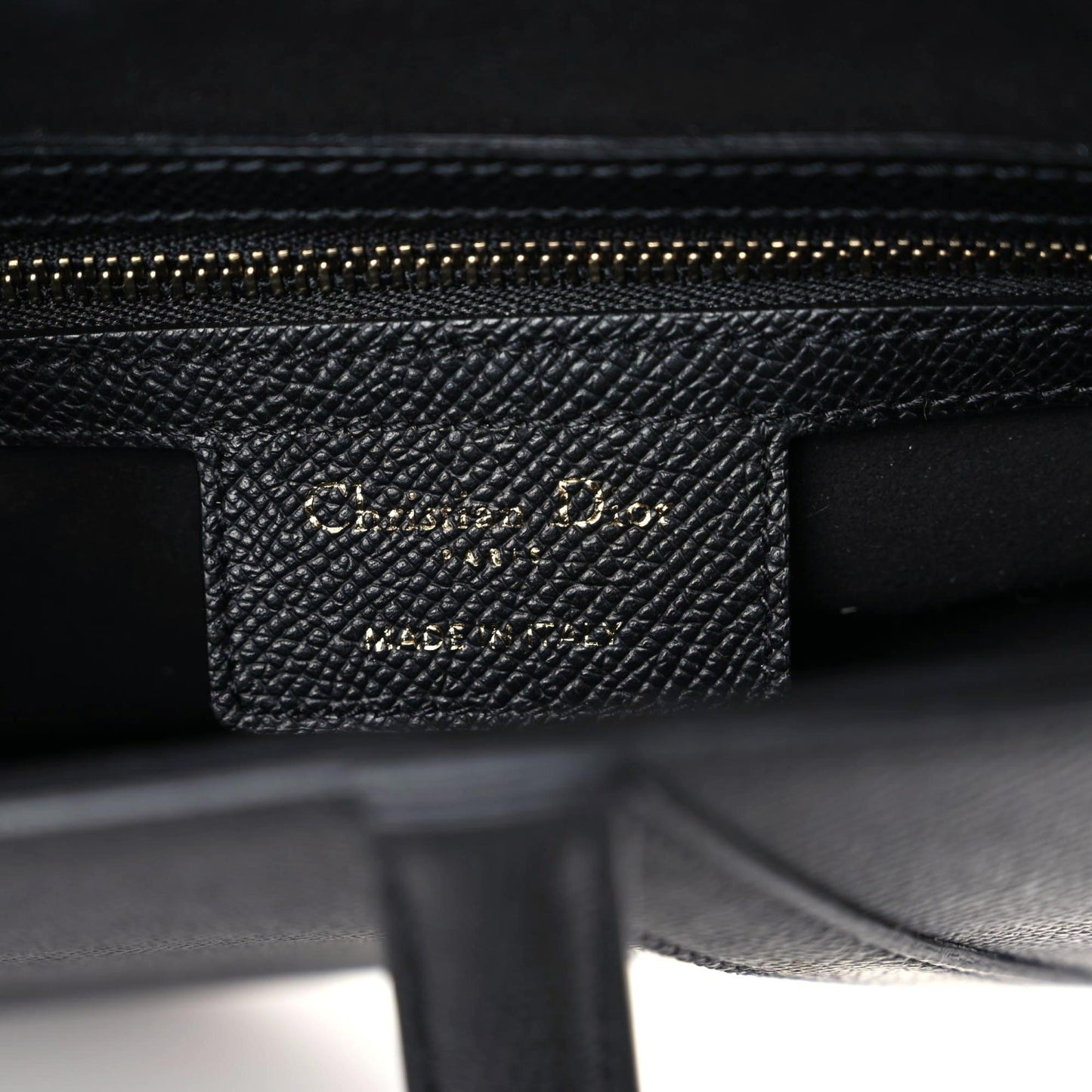 Grained Calfskin Saddle Bag Black