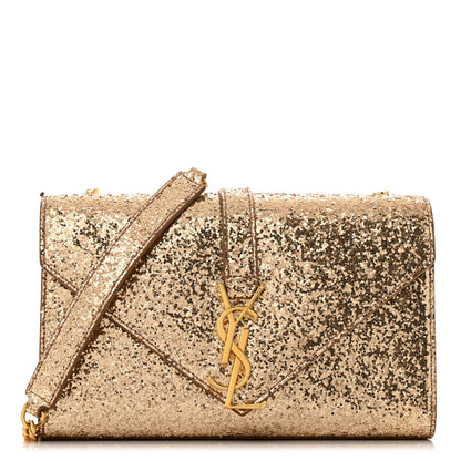 Saint Laurent Glitter Monogram Galactica Satchel Gold 1 of 12