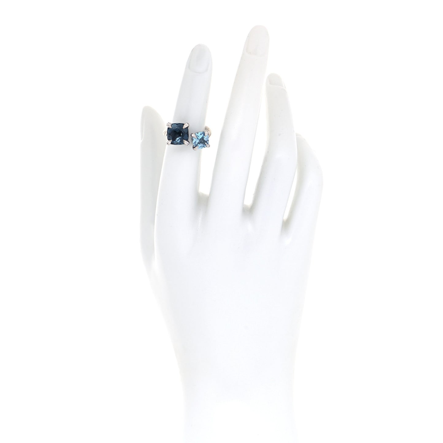 Sterling Silver Diamond Hampton Blue Topaz Chatelaine Bypass Ring 47 4