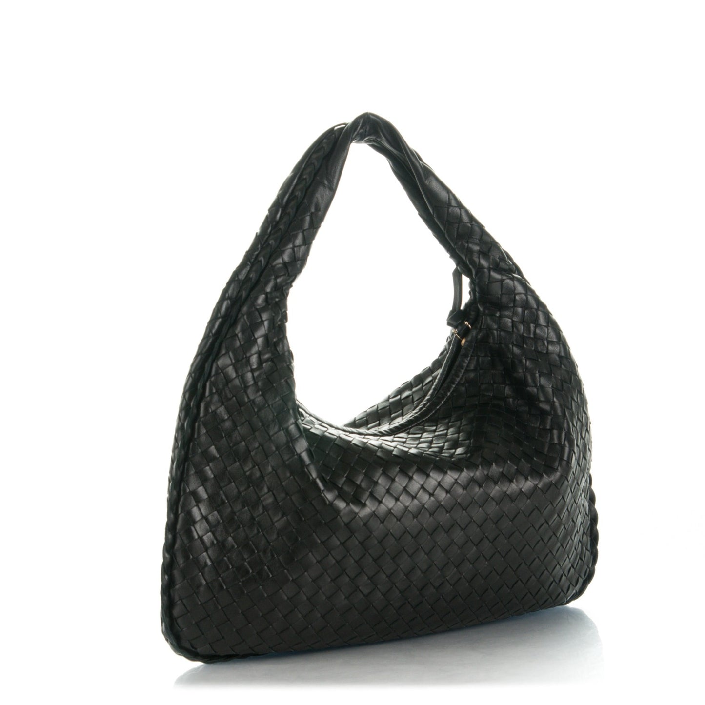Nappa Intrecciato Small Veneta Hobo Nero Black
