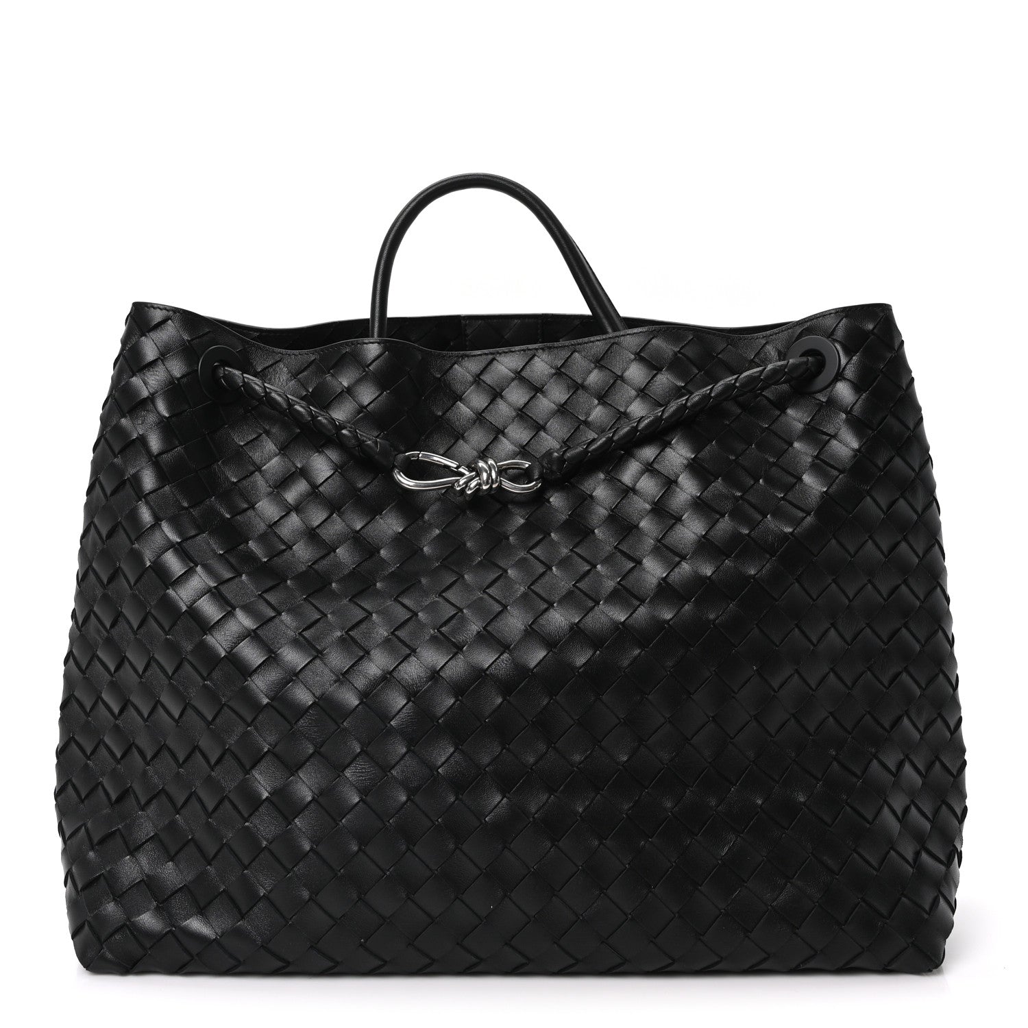 Bottega Veneta Nappa Intrecciato Large Andiamo Shoulder Bag Black 1 of 9
