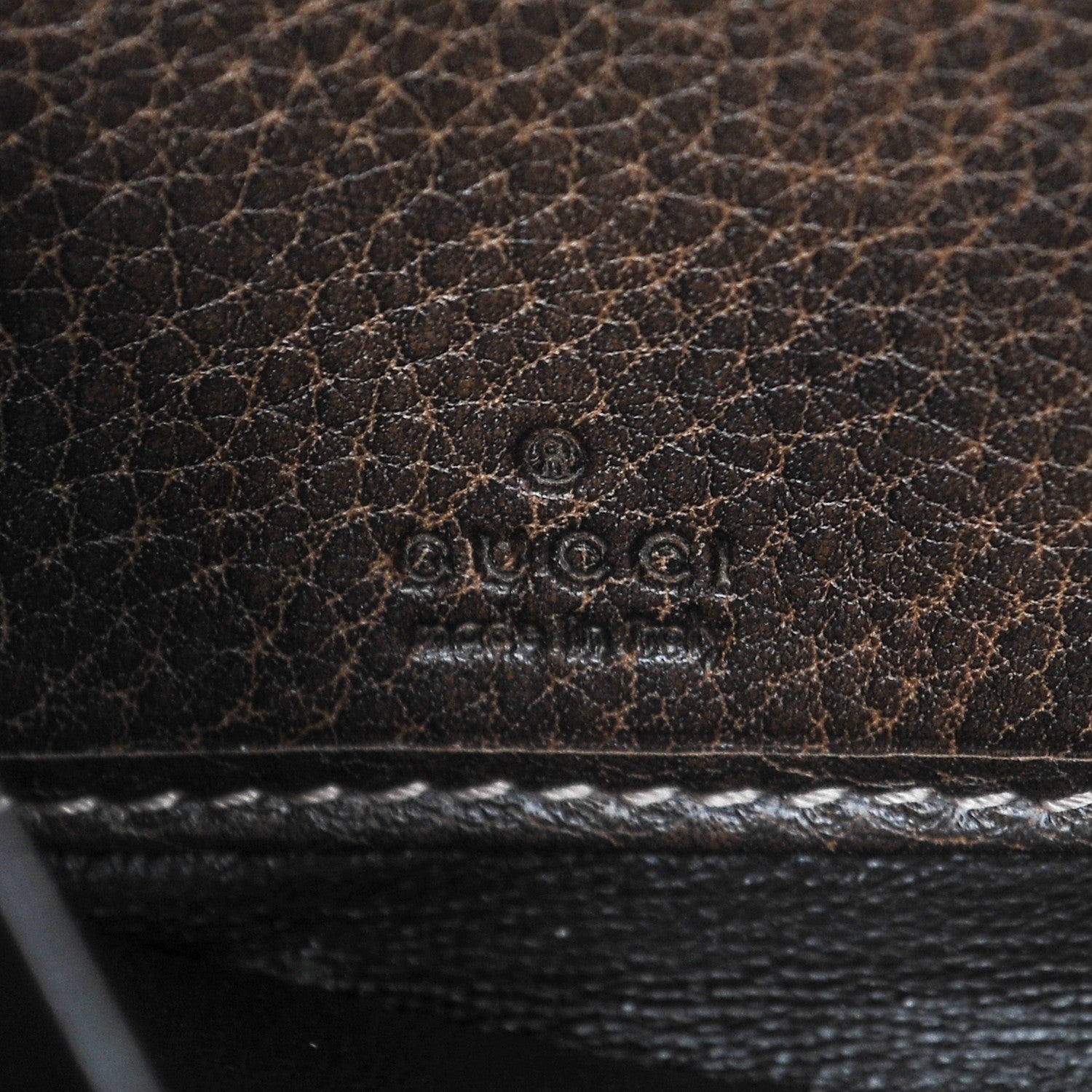 Gucci Monogram Calfskin Bamboo Tassel Zip Around Wallet Beige Ebony Chocolate 6 of 6