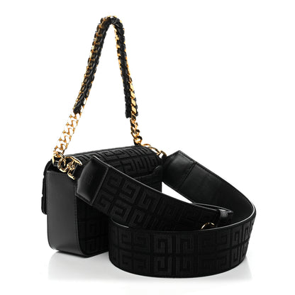 Givenchy Canvas Woven Embroidered Small 4G Bag With Chain Black 3 of 10