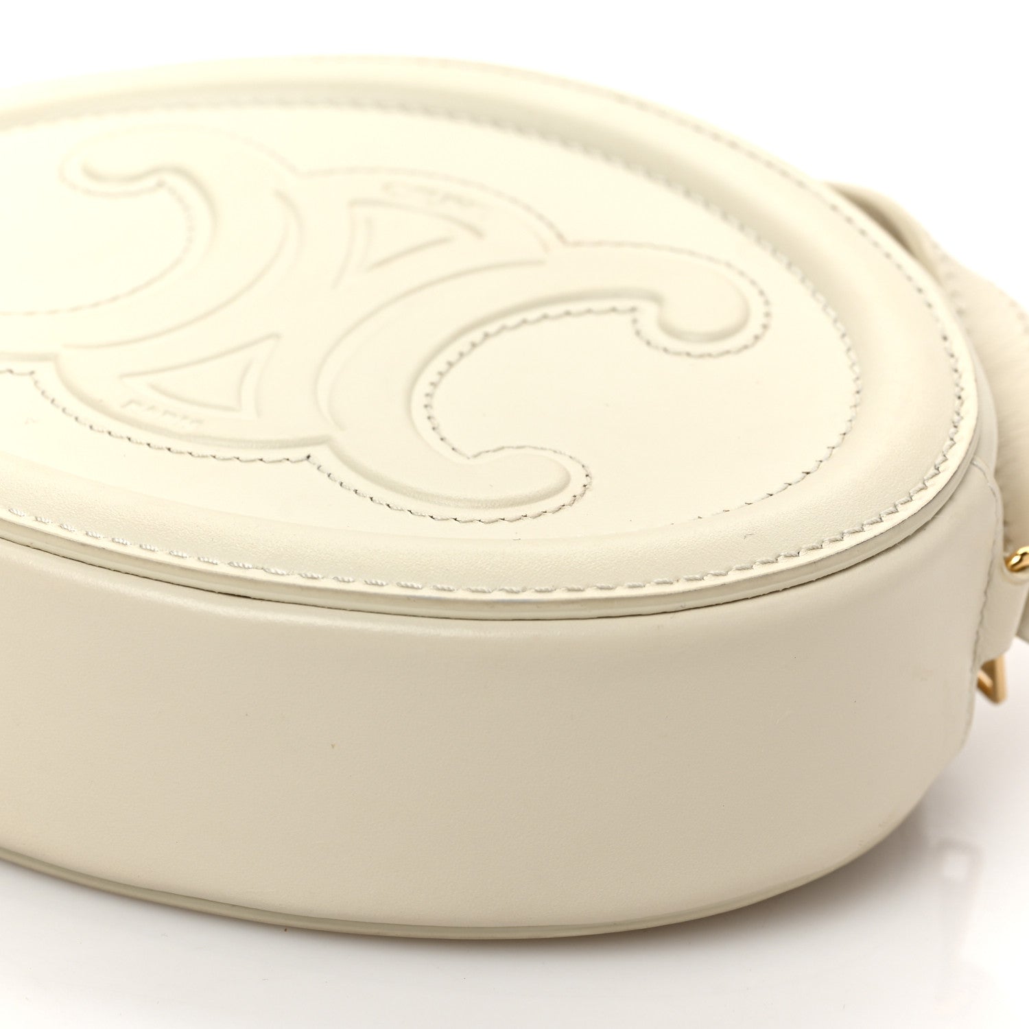 Celine Smooth Calfskin Cuir Small Triomphe Oval Crossbody Purse Trench 8 of 8