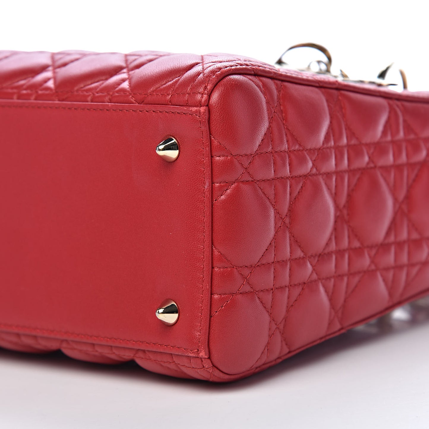 Lambskin Cannage Medium Lady Dior Red