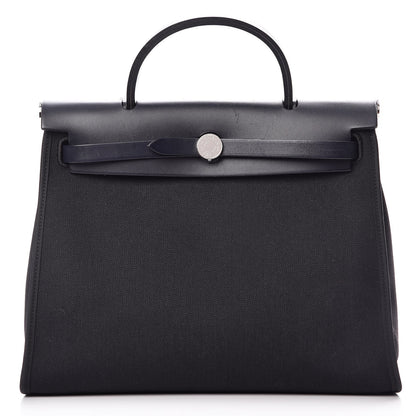 Hermes Toile Barenia Herbag Zip 31 PM Bleu Marine 1 of 15