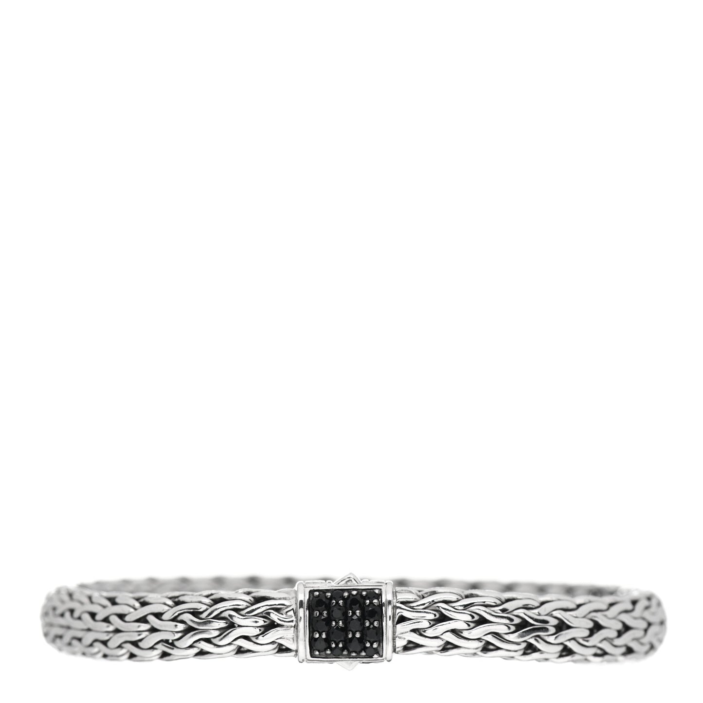 Sterling Silver Black Sapphire 7.5mm Classic Chain Bracelet