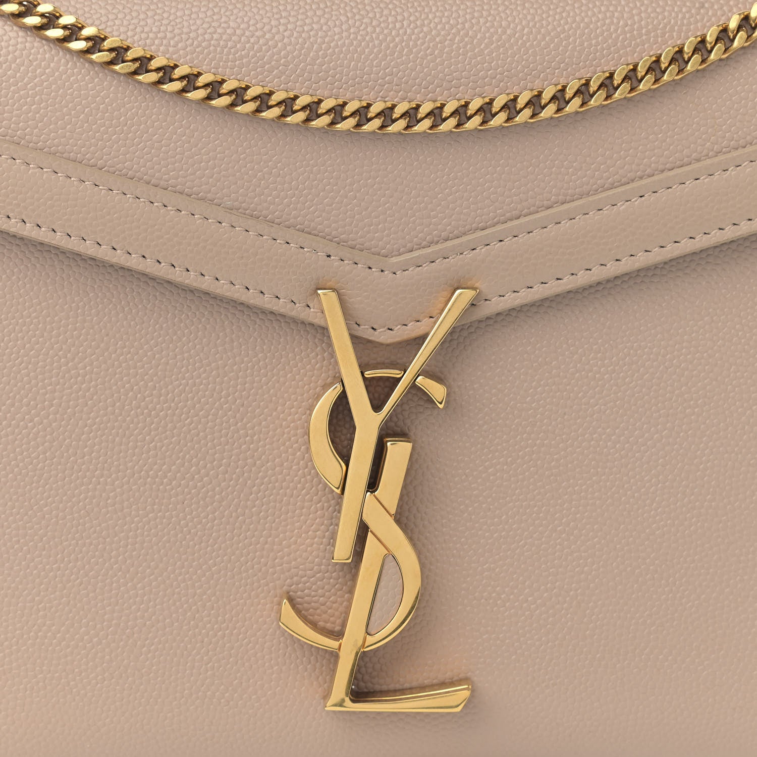Saint Laurent Grain De Poudre Monogram Cassandra Clasp Bag Beige 8 of 12