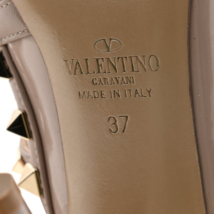 Valentino Garavani Patent Nappa Rockstud Ankle Strap 100mm Pumps 37 Poudre 7 of 11