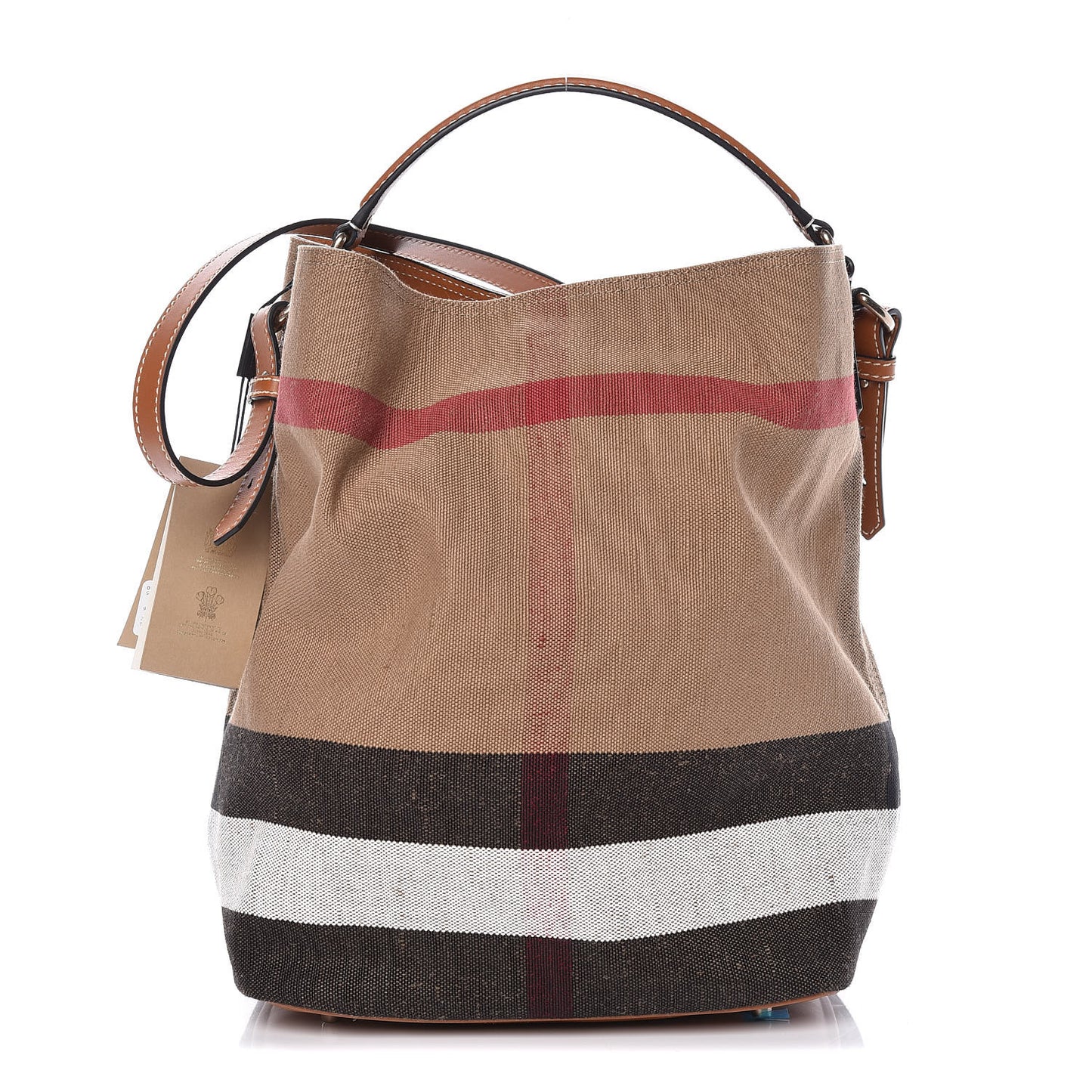 Canvas Mega Check Medium Ashby Hobo Saddle Brown