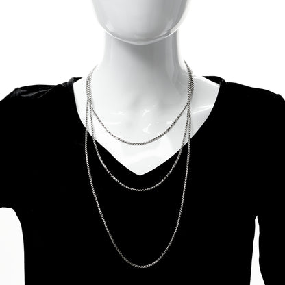 David Yurman Sterling Silver 14K White Gold 2.7mm Box Chain Necklace 72" 3 of 4