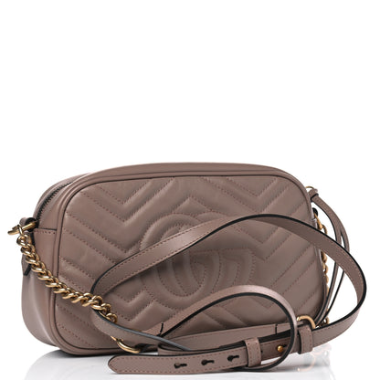 Gucci Calfskin Matelasse Small GG Marmont Chain Shoulder Bag Porcelain Rose 2 of 6