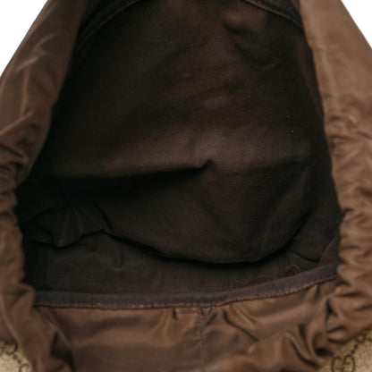 Gucci GG Supreme Monogram Medium Single Buckle Rucksack Backpack Beige Ebony Brown 4 of 16