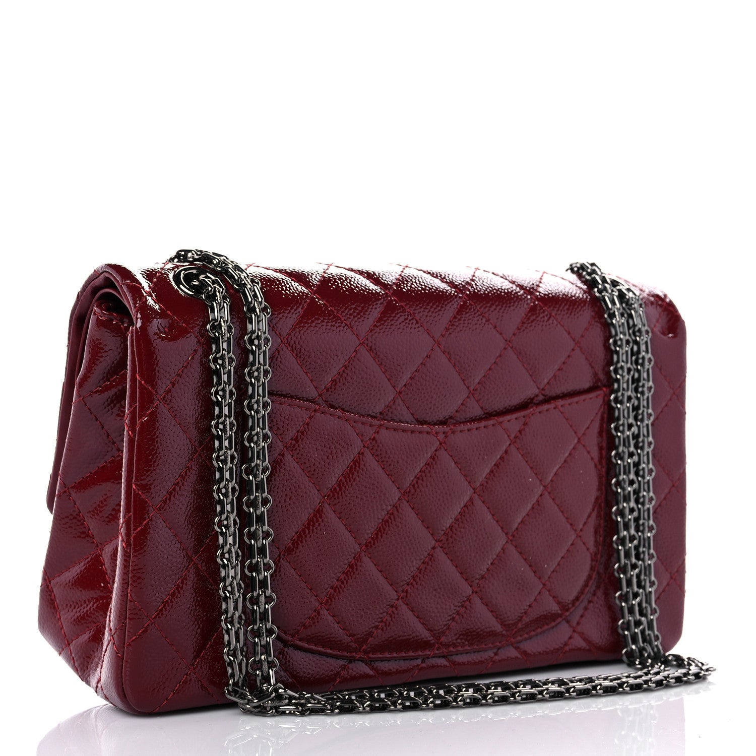 Chanel Patent Caviar Quilted 2.55 Reissue 226 Flap Burgundy 3 of 10