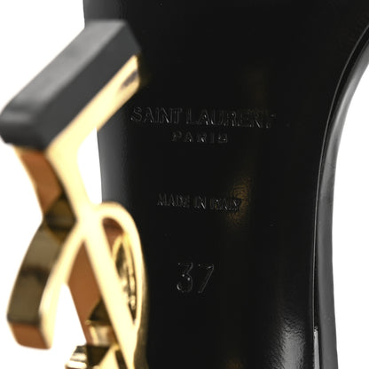 Saint Laurent Patent Calfskin Opyum 110 Sandals 37 Black Gold 8 of 10