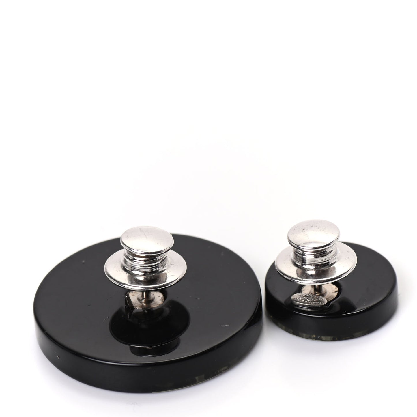 Resin Crystal CC Brooch Set Black