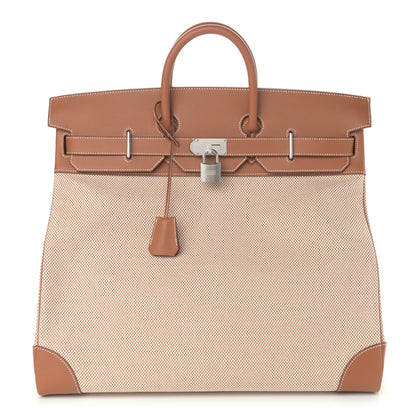 Hermes Togo Todoo Feutre HAC Birkin 50 Gris Clair Bleu Nuit Ficelle Gold 1 of 9