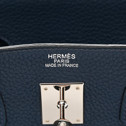 Hermes Taurillon Clemence Birkin 35 Bleu Brighton 6 of 12