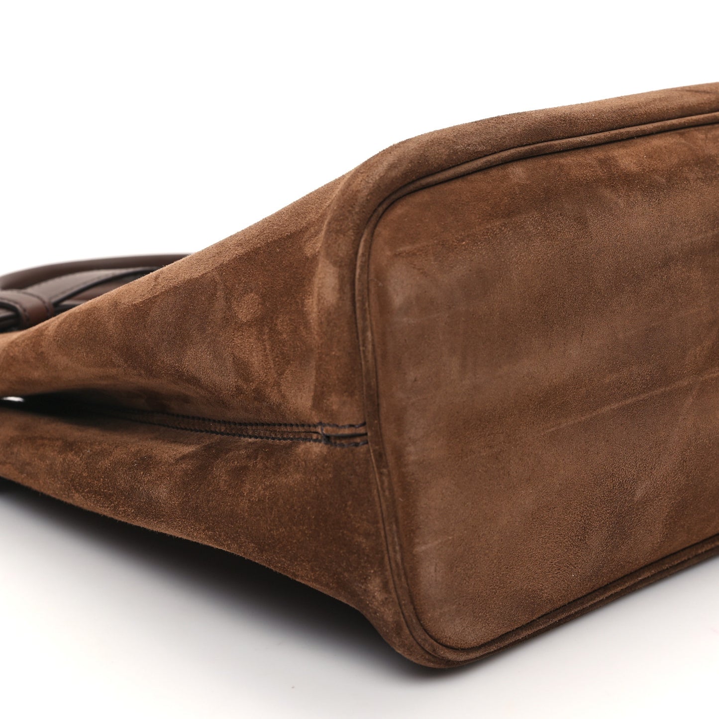 Scamosciato Large Buckle Bag With Belt Cacao