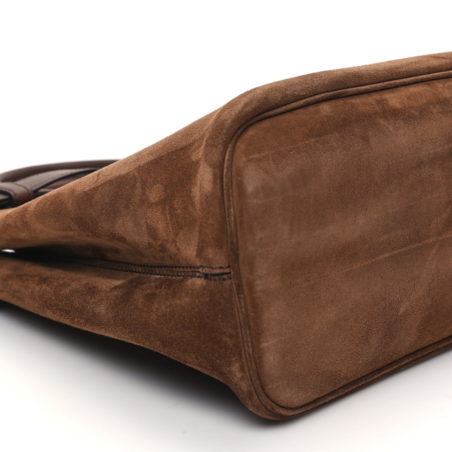 Prada Scamosciato Large Buckle Bag With Belt Cacao 8 of 9