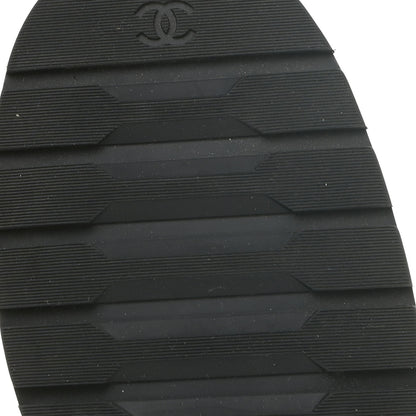 Chanel Shiny Calfskin Quilted Lace Up Combat Boots 38.5 Black 7 of 14