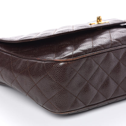 Chanel Caviar Quilted Flap Camera Case Brown 8 of 15
