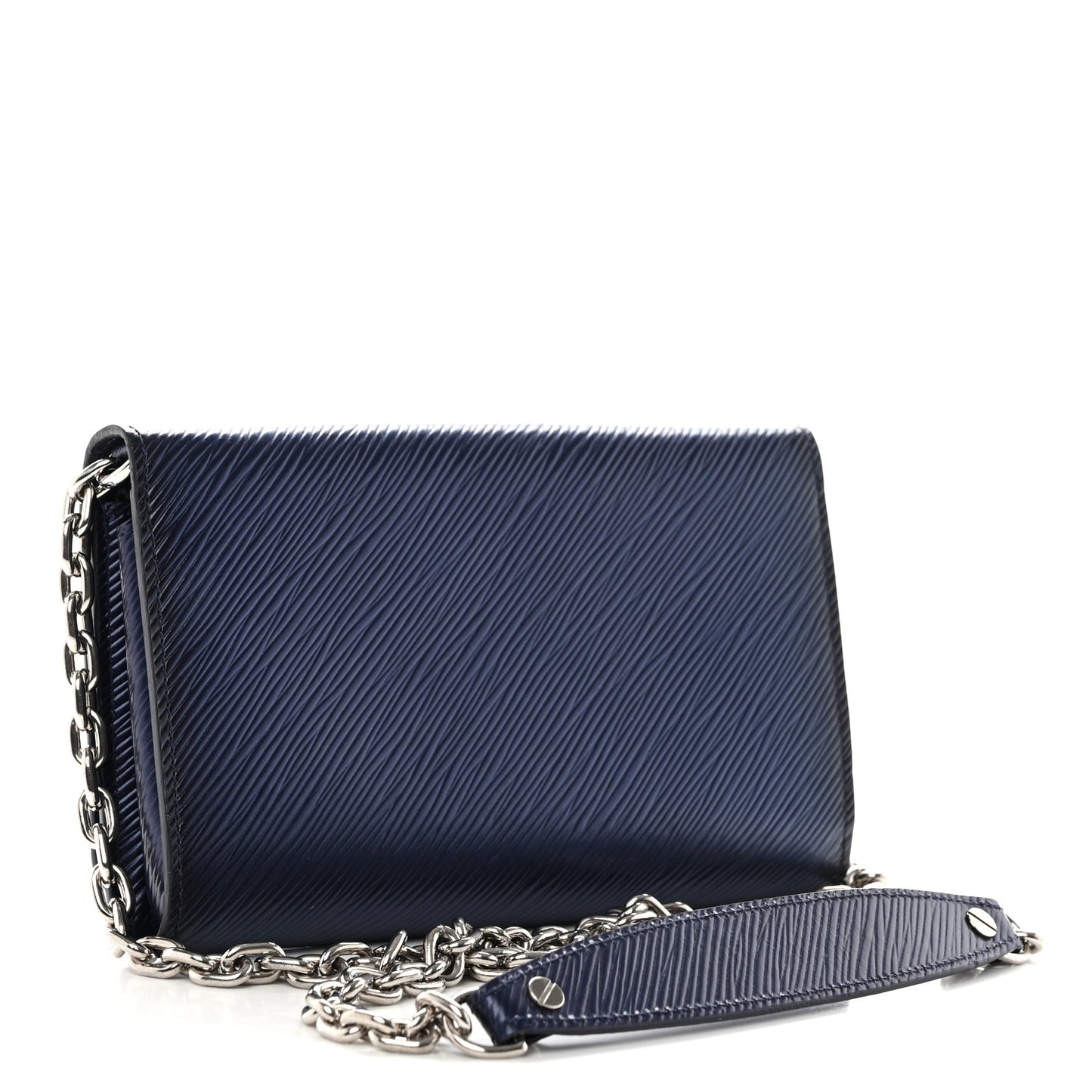 Epi Sequins Flame Twist Chain Wallet Blue Nuit