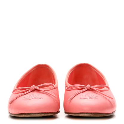 Chanel Goatskin Cap Toe CC Ballerina Flats 36.5 Pink 3 of 9