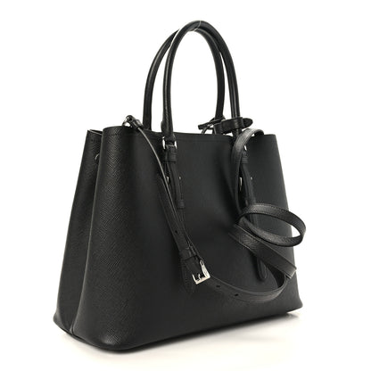 Prada Saffiano Cuir Medium Double Handle Tote Black 3 of 8