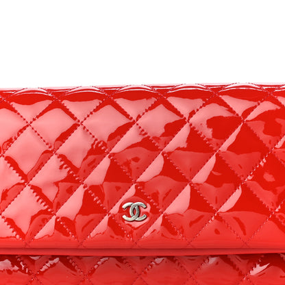 Chanel Patent Calfskin Quilted Beauty CC Clutch Red 8 of 14