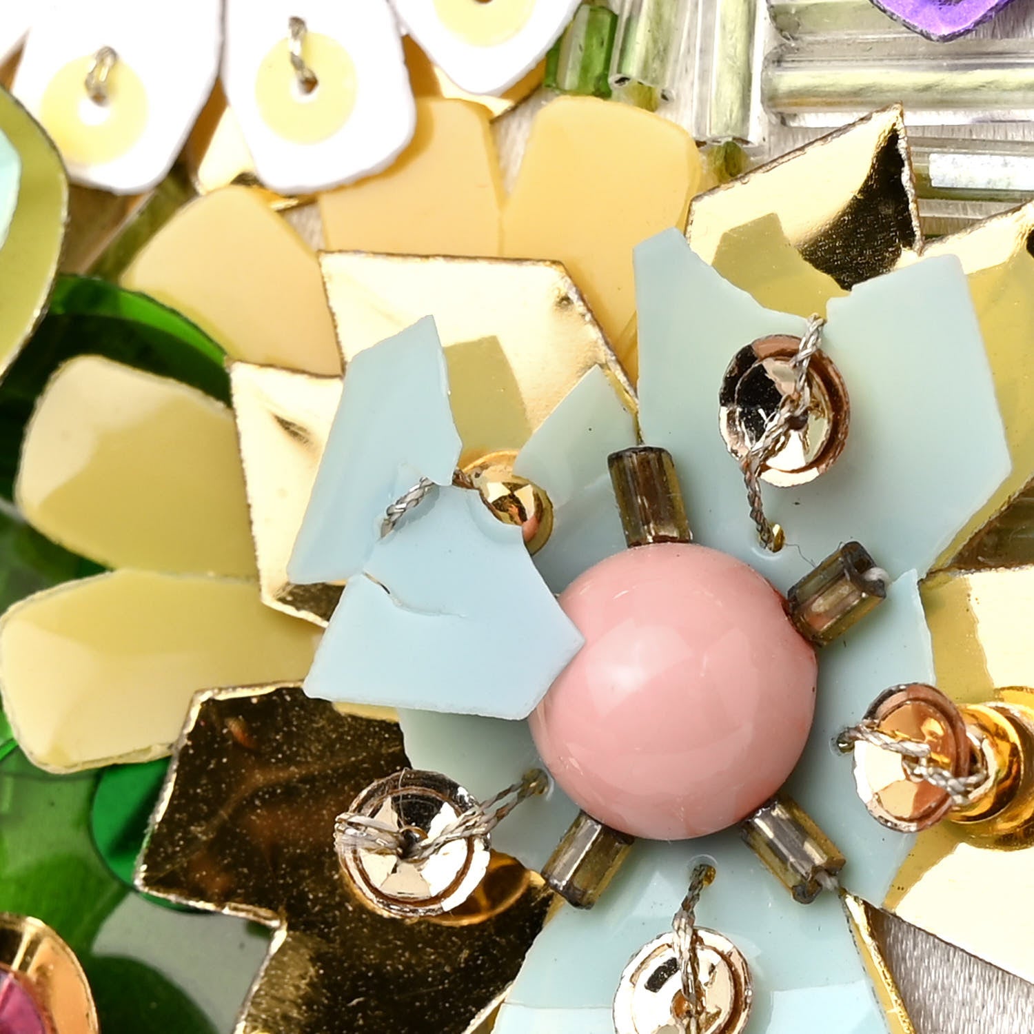 Christian Dior Satin Beaded Floral Embroidered Mini Lady Dior White Multicolor 12 of 19