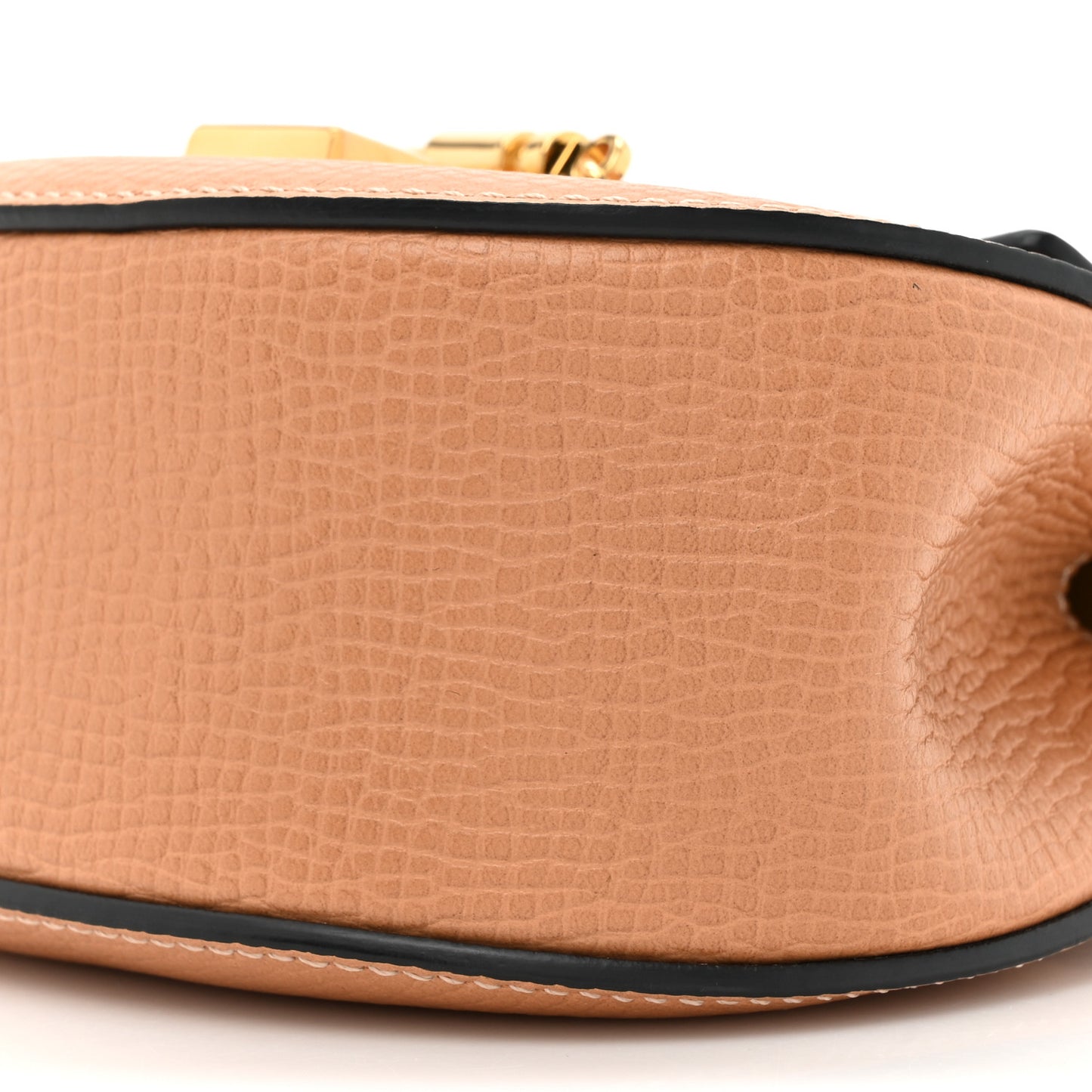 Grained Calfskin Lambskin Mini Bi-Color Drew Shoulder Bag Wet Sand Sunflower