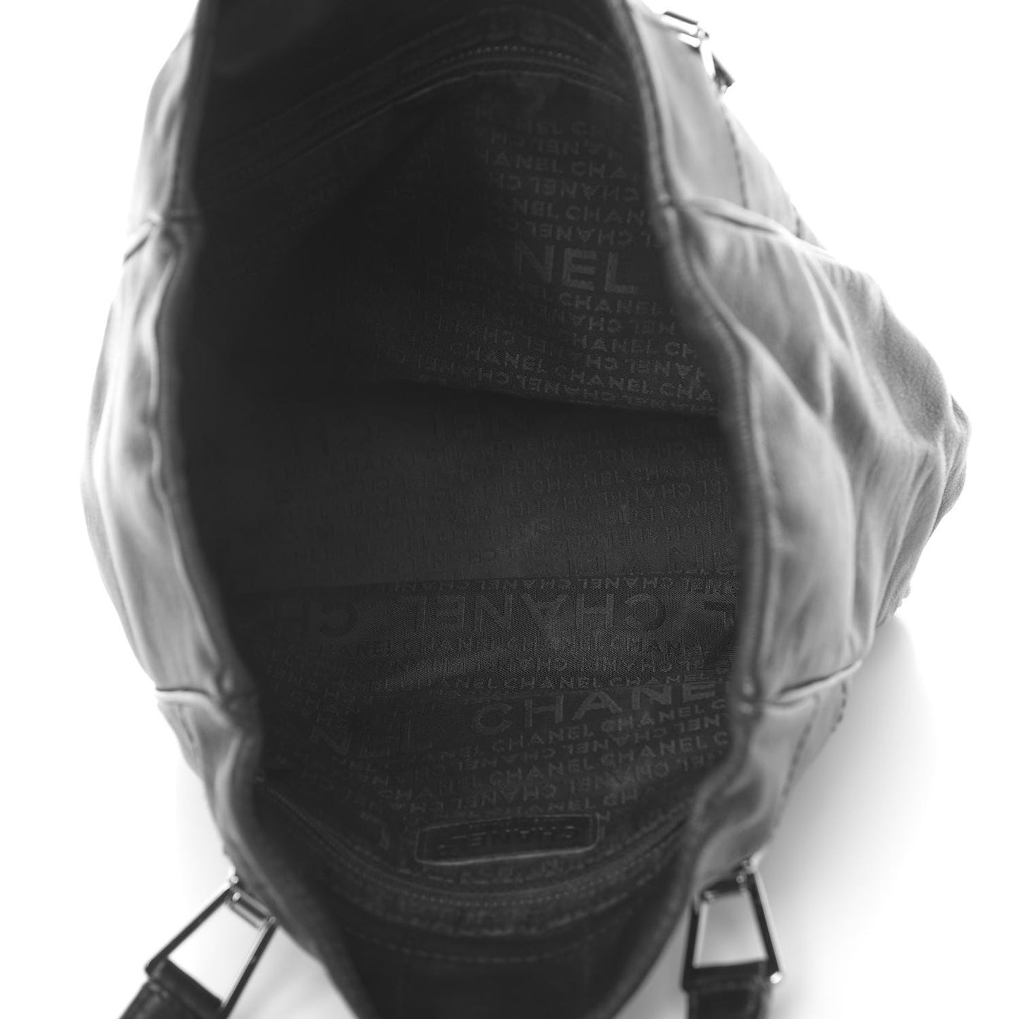 Lambskin Square Stitched Tote Black