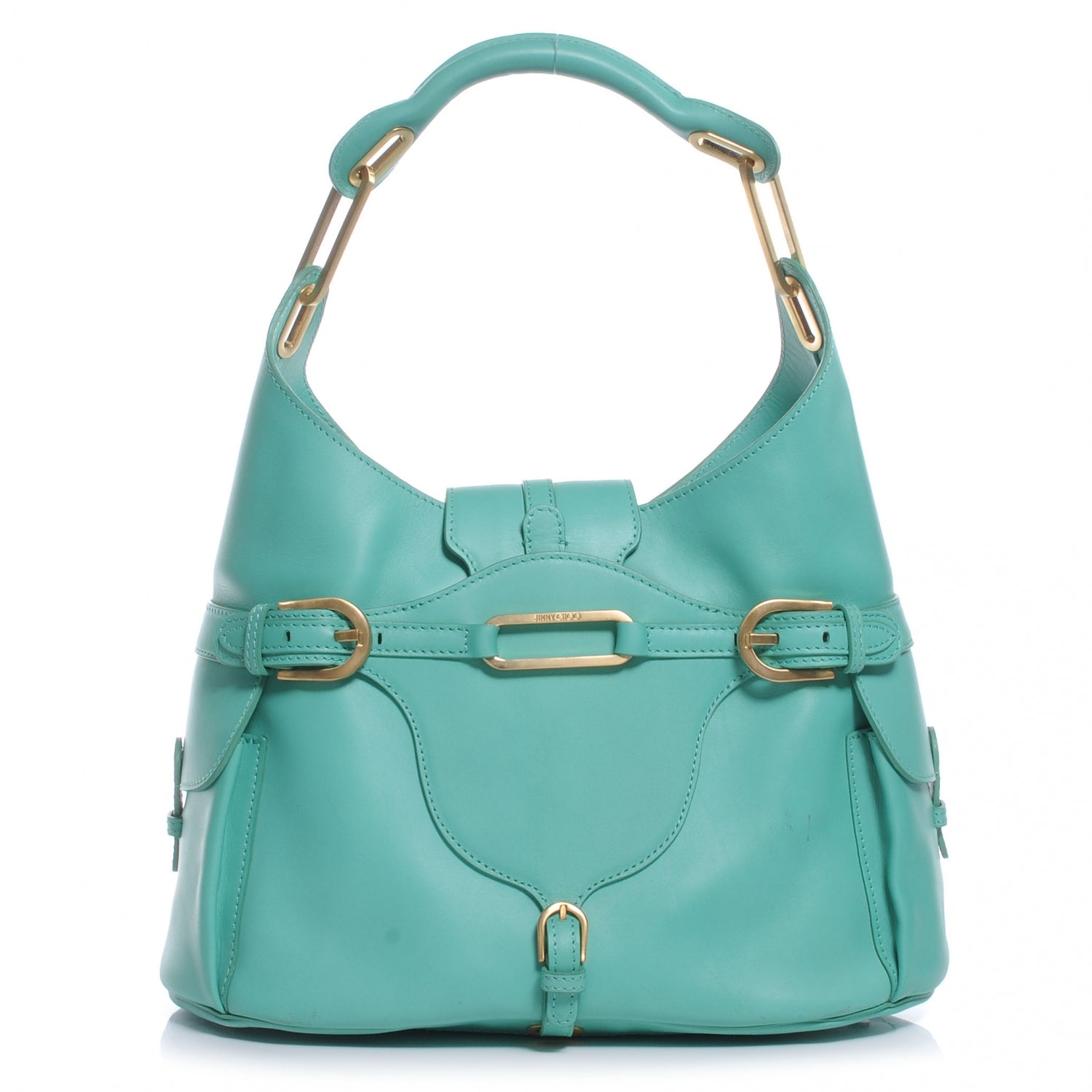 Jimmy Choo Leather Torquay Flap Bag Turquoise 1 of 10
