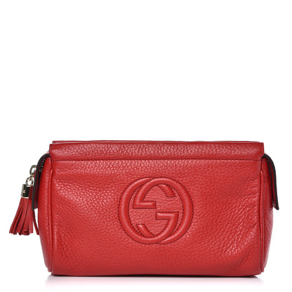 Gucci Pebbled Calfskin Soho Cosmetic Case Tabasco Red 1 of 9