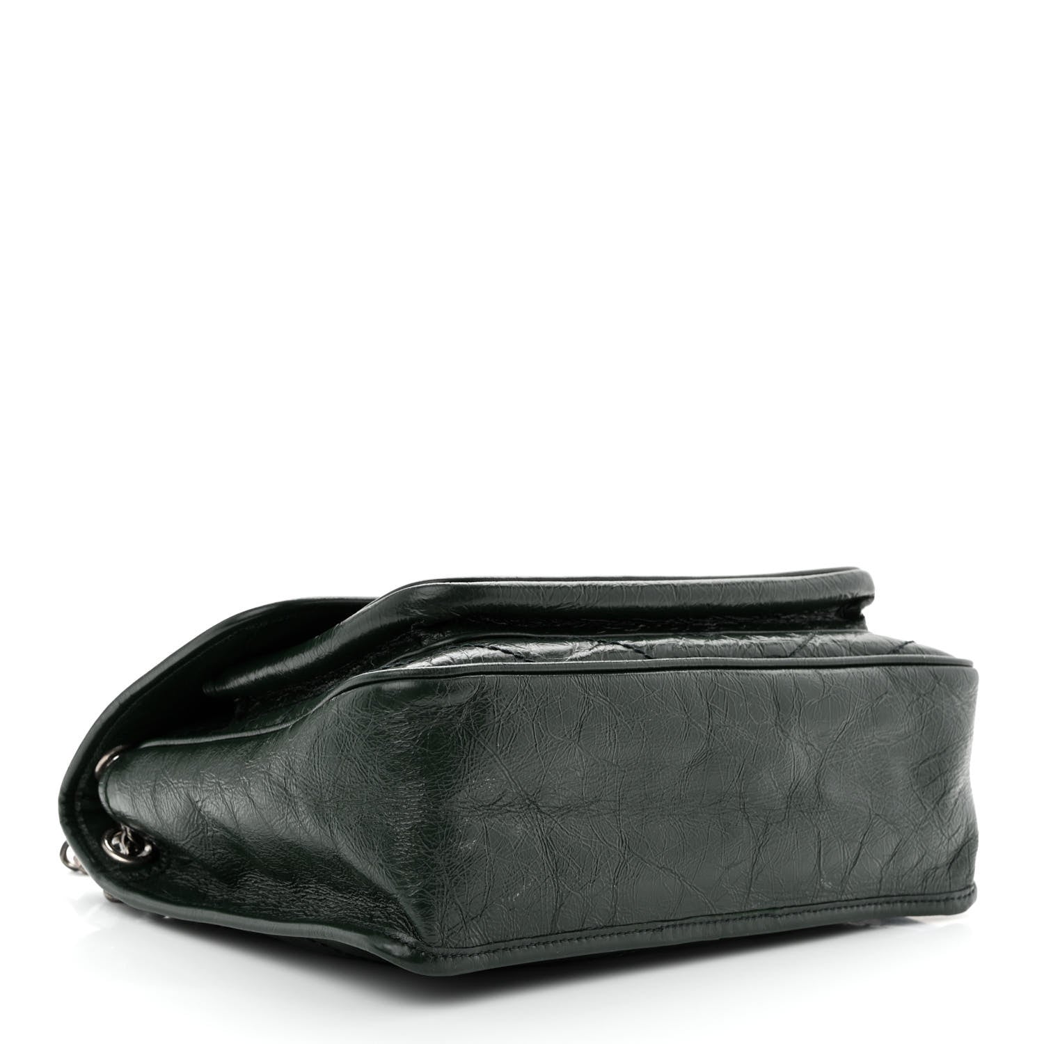Saint Laurent Crinkled Calfskin Matelasse Monogram Medium Niki Chain Satchel Dark Green 4 of 10